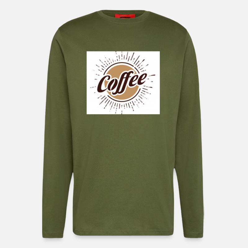 kaffee logo 1176 97 - Langarmshirt - made by SPREAD  - MOSS GREEN