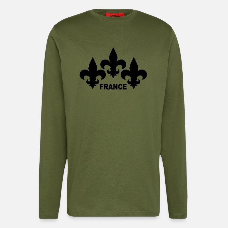 Fleurs de Lys - Manches longues bio décontracté fabriqué en UE - MOSS GREEN