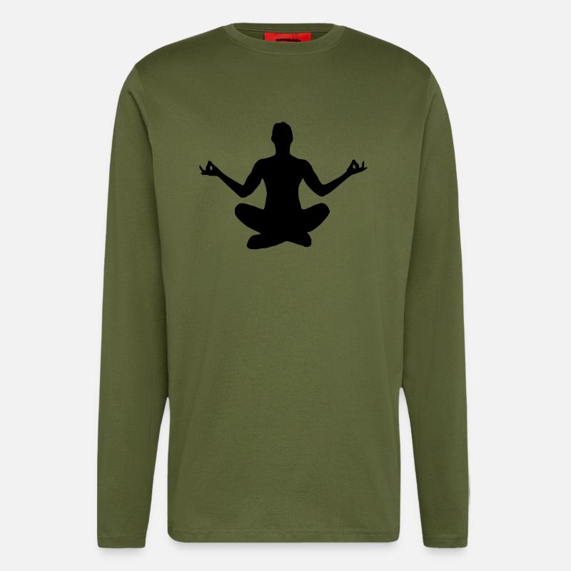 Yoga Pose Silhouette - Langarmshirt - made by SPREAD  - MOSS GREEN