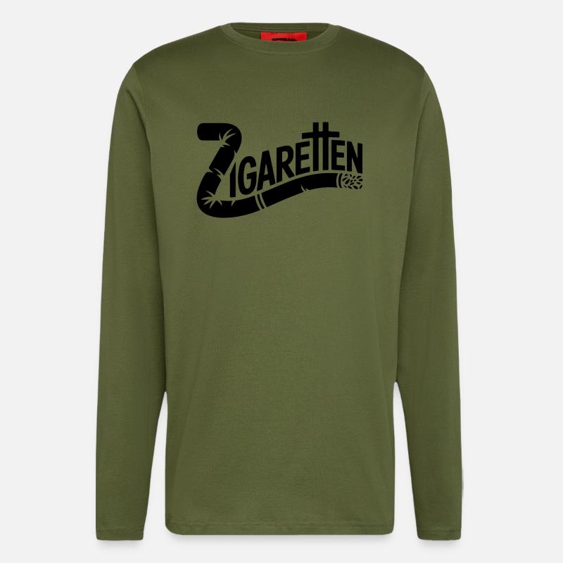 Zigaretten - Deutsche Memes - Langarmshirt - made by SPREAD  - MOSS GREEN