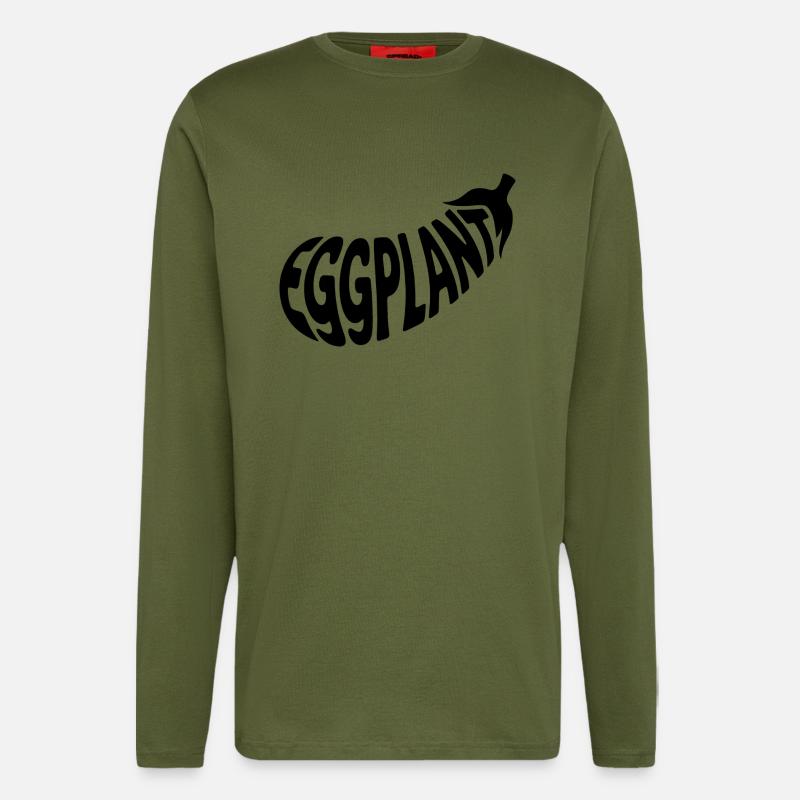 Eggplant - Cool Vegetable Logo - Longsleeve - made by SPREAD  - MOSS GREEN