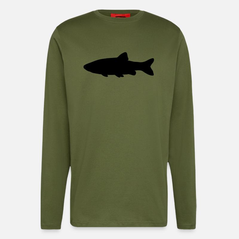 Chiot de silhouette de poisson - Manches longues bio décontracté fabriqué en UE - MOSS GREEN