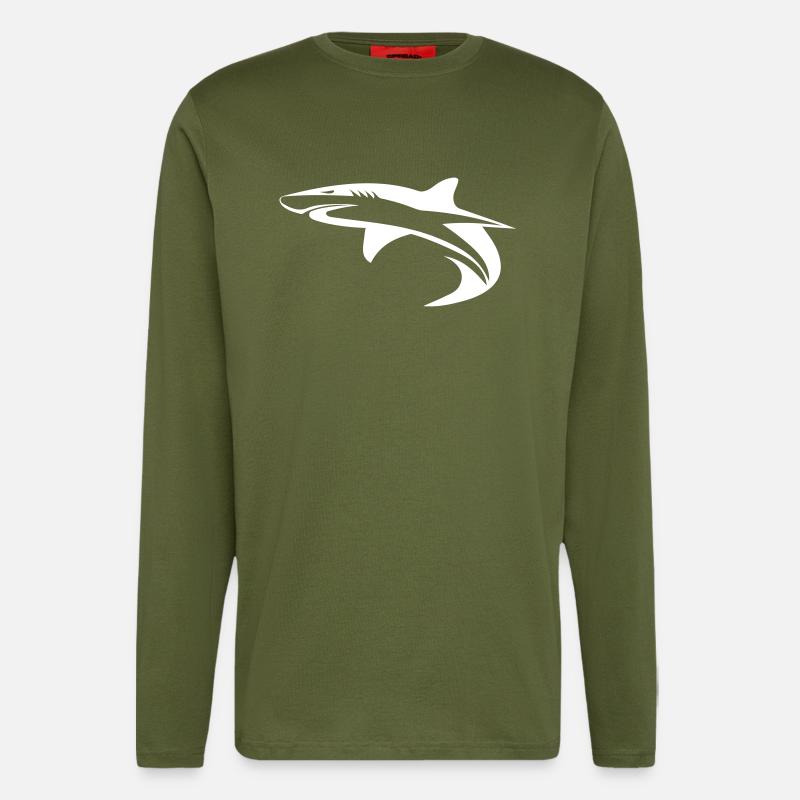 Hai - Vector Geometrie Design - Langarmshirt - made by SPREAD - MOSS GREEN