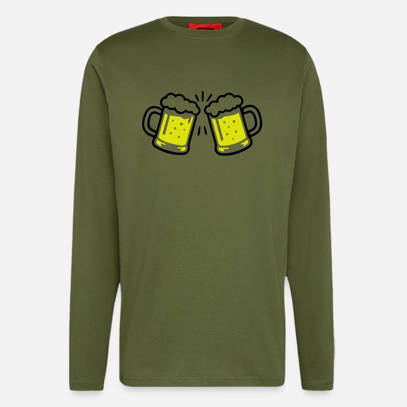 Bier Anstossen Prost - Langarmshirt - made by SPREAD  - MOSS GREEN