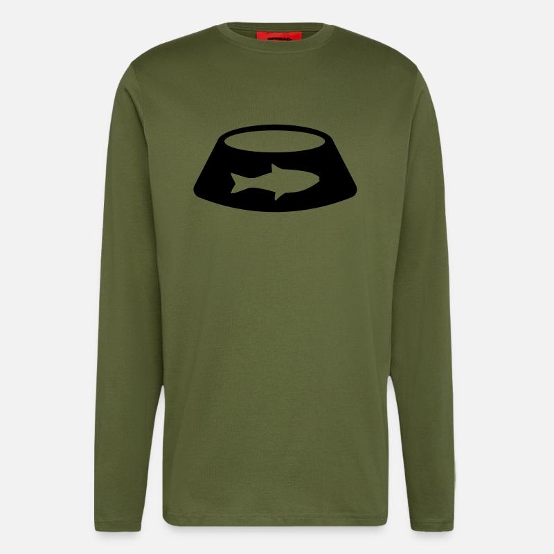 Katzen Schüssel - Langarmshirt - made by SPREAD  - MOSS GREEN