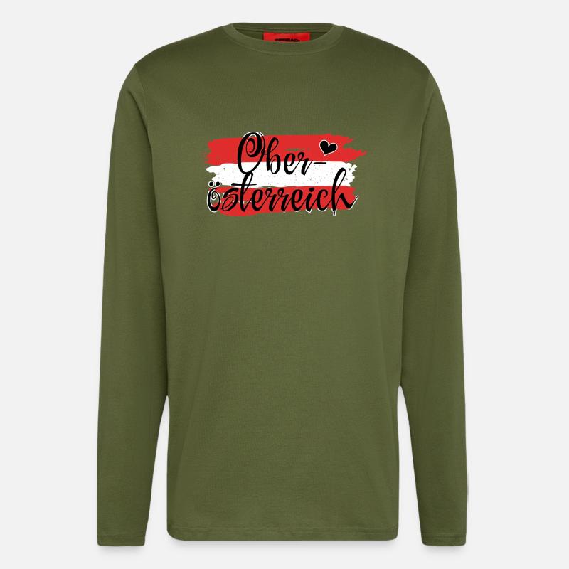 Flag Austria Upper Austria - Longsleeve - made by SPREAD  - MOSS GREEN
