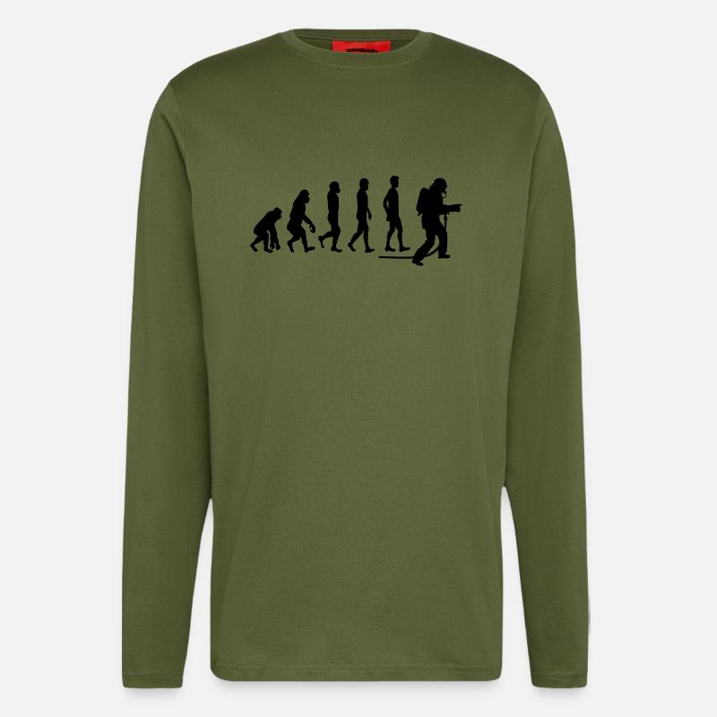 evolution fire department1 - Longsleeve - made by SPREAD  - MOSS GREEN