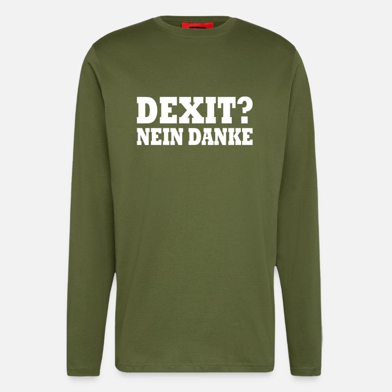 Dexit nein danke - Langarmshirt - made by SPREAD - MOSS GREEN