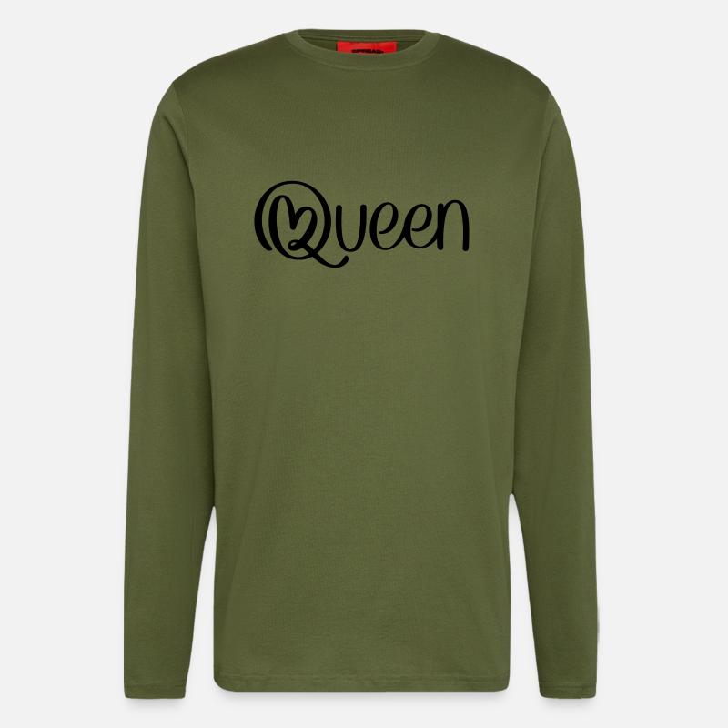 Queen mit Herz - Langarmshirt - made by SPREAD  - MOSS GREEN