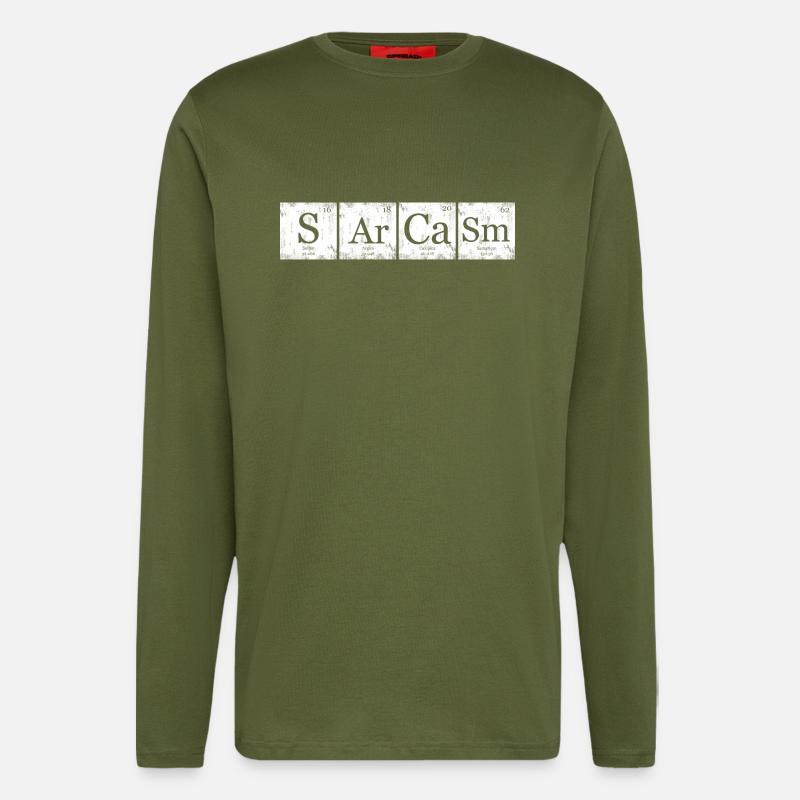 Sarcasm Element Periodensystem Nerd Geek - Langarmshirt - made by SPREAD  - MOSS GREEN