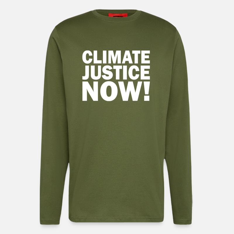 Climate justice now - Langarmshirt - made by SPREAD  - MOSS GREEN