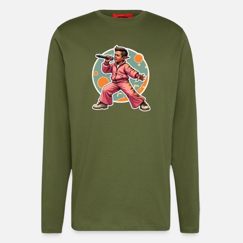 Elf Rapper in Action - Longsleeve - made by SPREAD  - MOSS GREEN