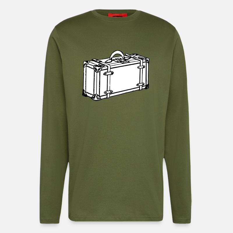 backpack suitcase backpack bag briefcase121 - Longsleeve - made by SPREAD  - MOSS GREEN