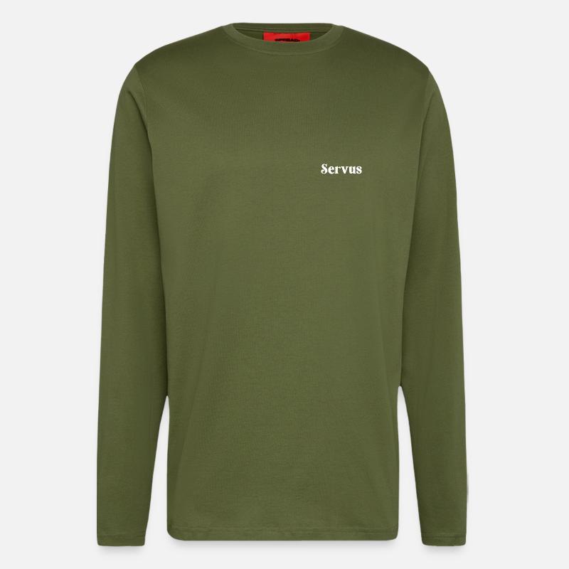 SERVUS weiss - Langarmshirt - made by SPREAD - MOSS GREEN