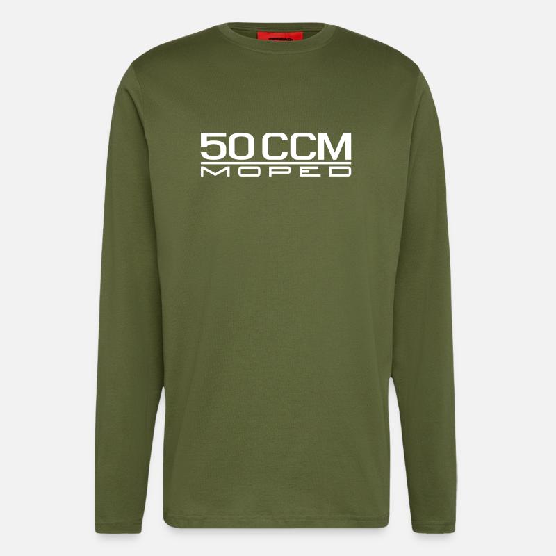 50 ccm Moped Emblem - Langarmshirt - made by SPREAD  - MOSS GREEN
