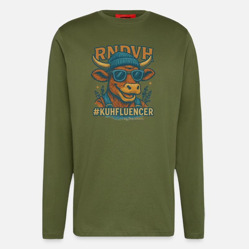 Kuhfluencer - Langarmshirt - made by SPREAD - MOSS GREEN