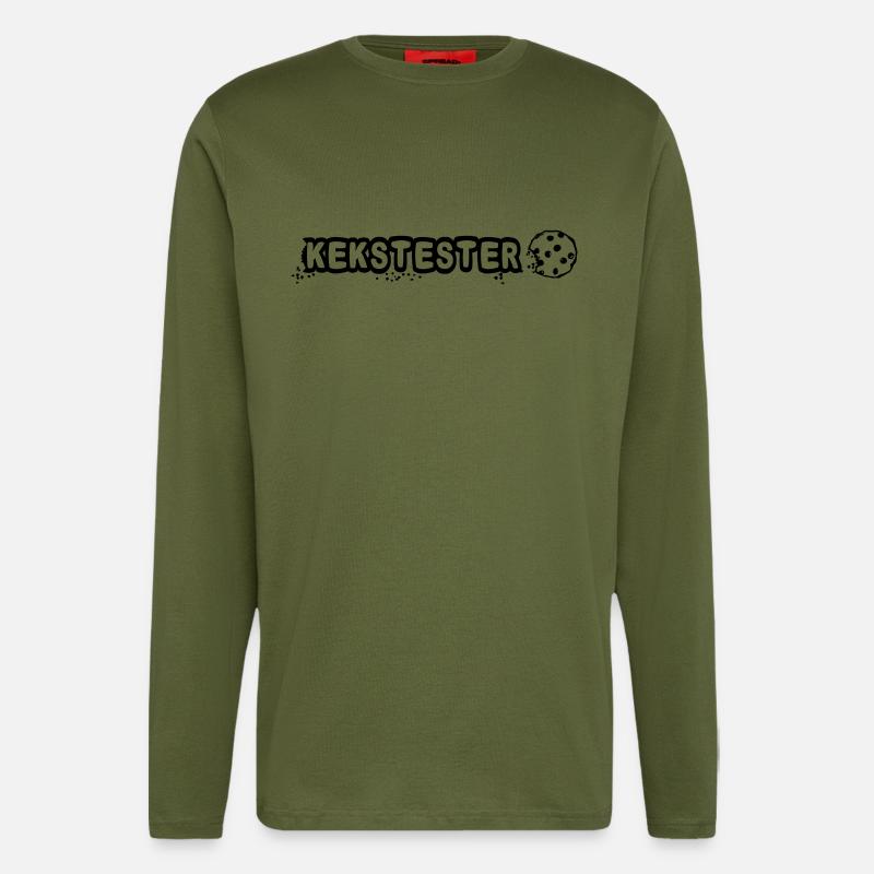 Kekstester Spruch mit Cookie - Langarmshirt - made by SPREAD  - MOSS GREEN