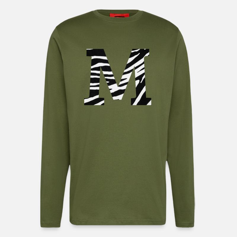 Buchstabe m zebra - Langarmshirt - made by SPREAD  - MOSS GREEN