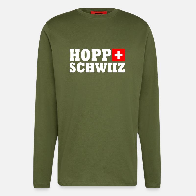 Hopp schwiiz - Langarmshirt - made by SPREAD  - MOSS GREEN
