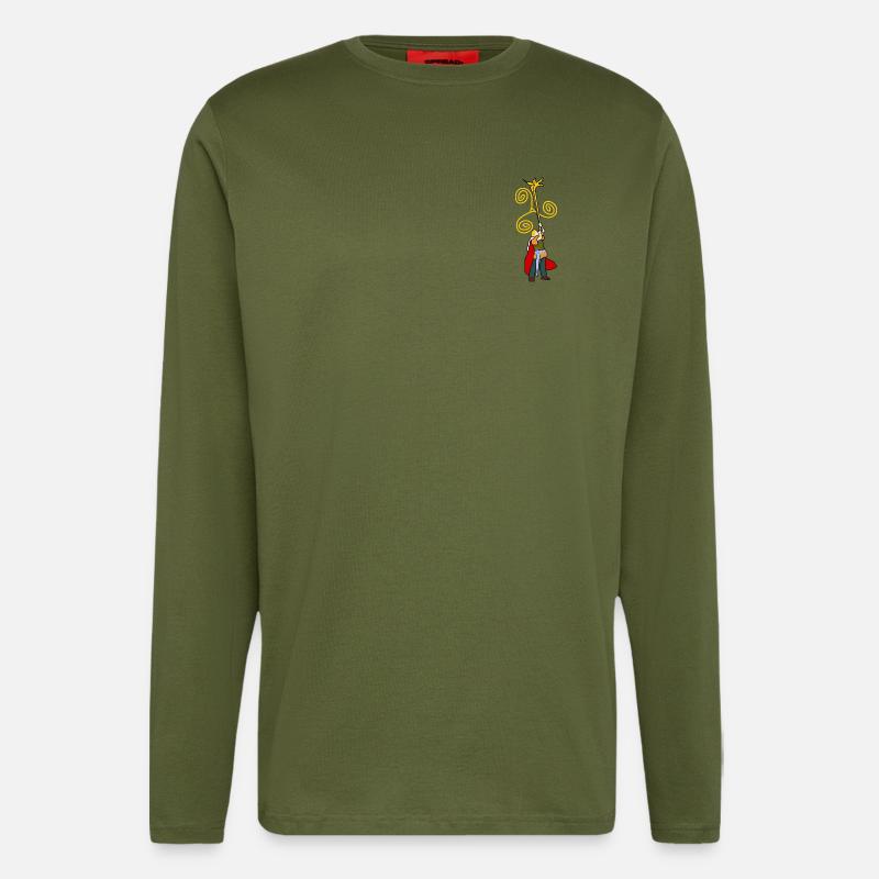 Gallic warrior at Carnyx - Longsleeve - made by SPREAD  - MOSS GREEN
