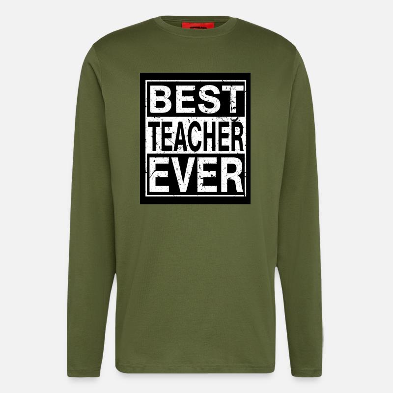 Lehrer Bester Lehrer - Langarmshirt - made by SPREAD  - MOSS GREEN