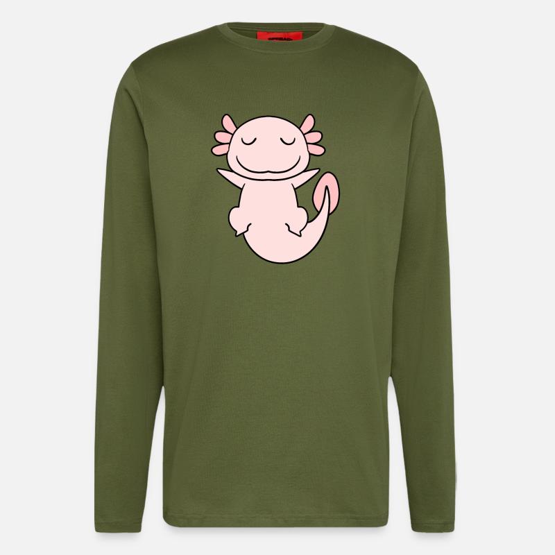 Süßes Axolotl Rosa - Langarmshirt - made by SPREAD  - MOSS GREEN