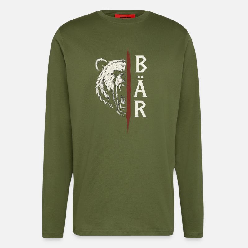 Wild Bear - Longsleeve - made by SPREAD  - MOSS GREEN