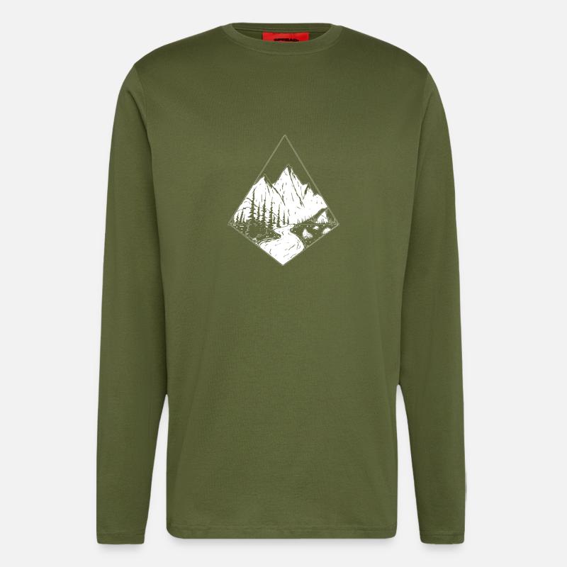 Awesome Mountain Scene - Longsleeve - made by SPREAD  - MOSS GREEN