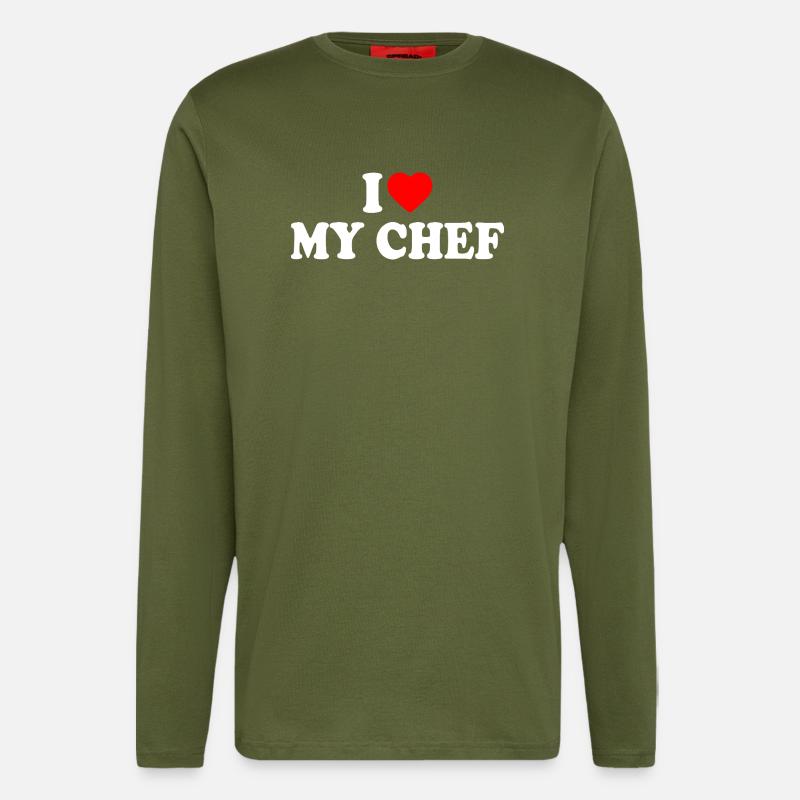 I love my chef - Langarmshirt - made by SPREAD  - MOSS GREEN