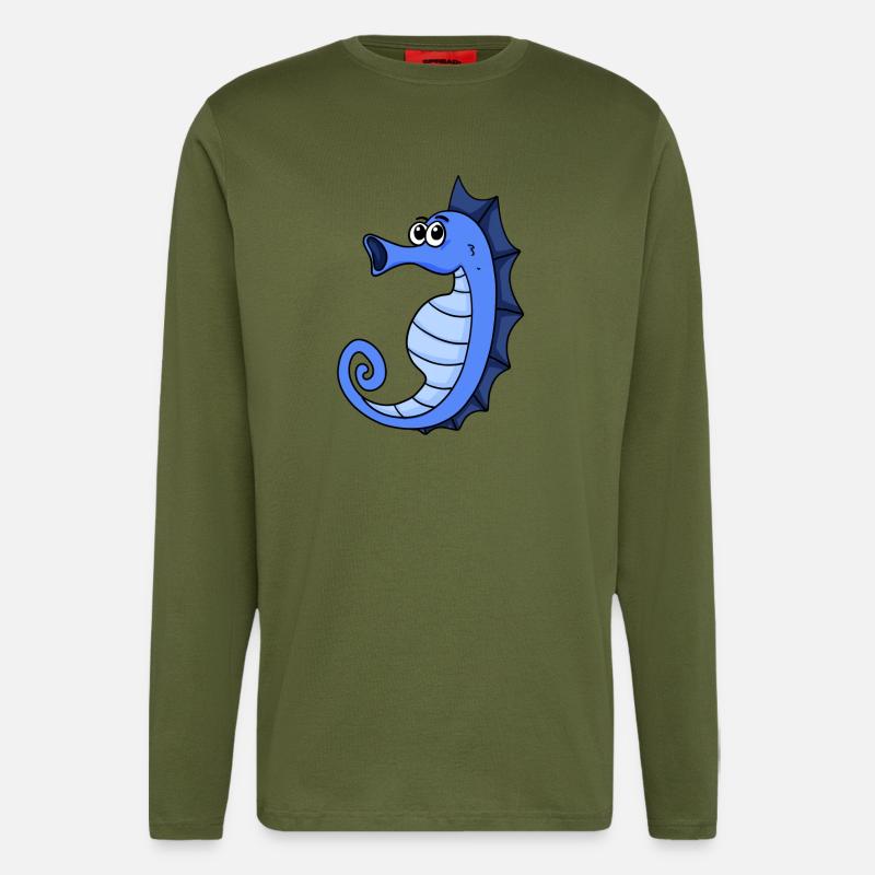 Seepferd - Langarmshirt - made by SPREAD  - MOSS GREEN