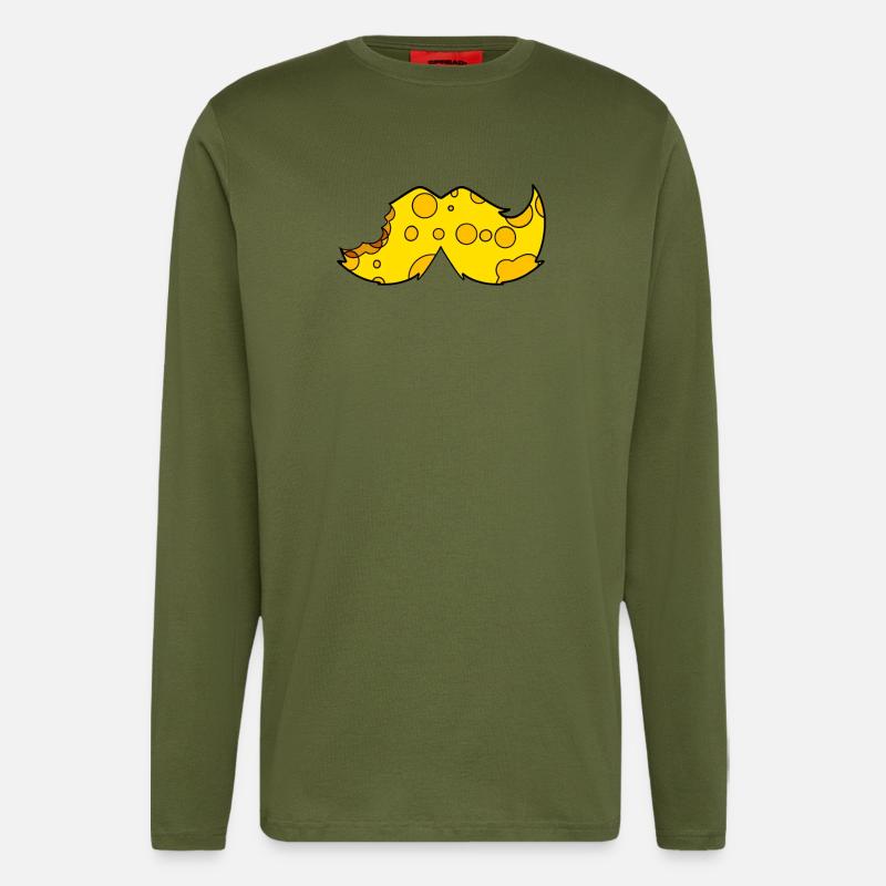 Käse Schnurrbart Bart - Langarmshirt - made by SPREAD  - MOSS GREEN