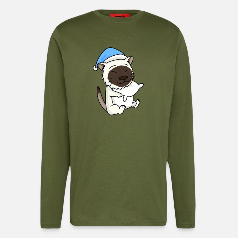 Katze Katzenrasse Birma - Langarmshirt - made by SPREAD  - MOSS GREEN