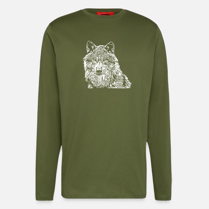 wolf - Longsleeve - made by SPREAD  - MOSS GREEN