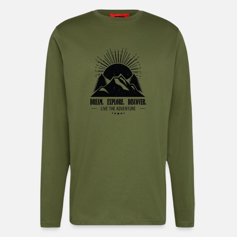 Dream - Explore - Discover - Longsleeve - made by SPREAD  - MOSS GREEN