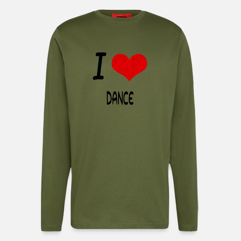 J'aime Hobby Présent DANSE bday - Manches longues bio décontracté fabriqué en UE - MOSS GREEN