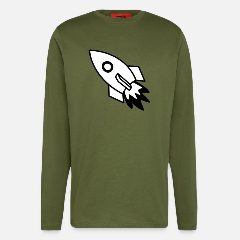 Rakete schwarz - Langarmshirt - made by SPREAD  - MOSS GREEN
