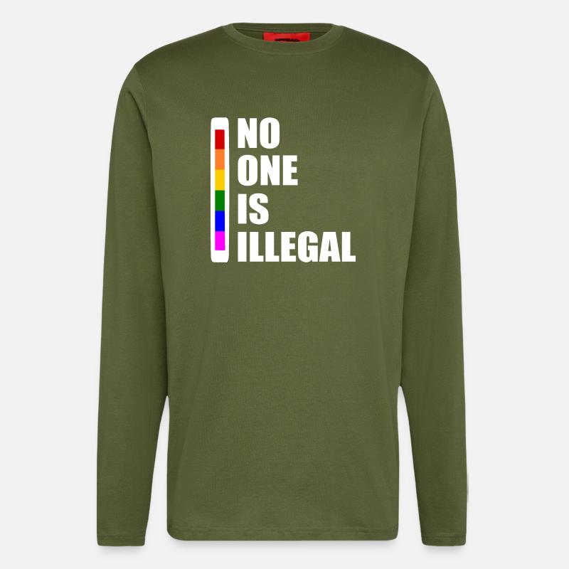 No one is illegal - Longsleeve - made by SPREAD  - MOSS GREEN