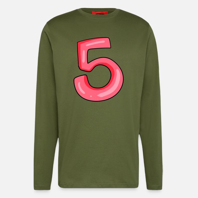 Number 5 Number - Longsleeve - made by SPREAD  - MOSS GREEN