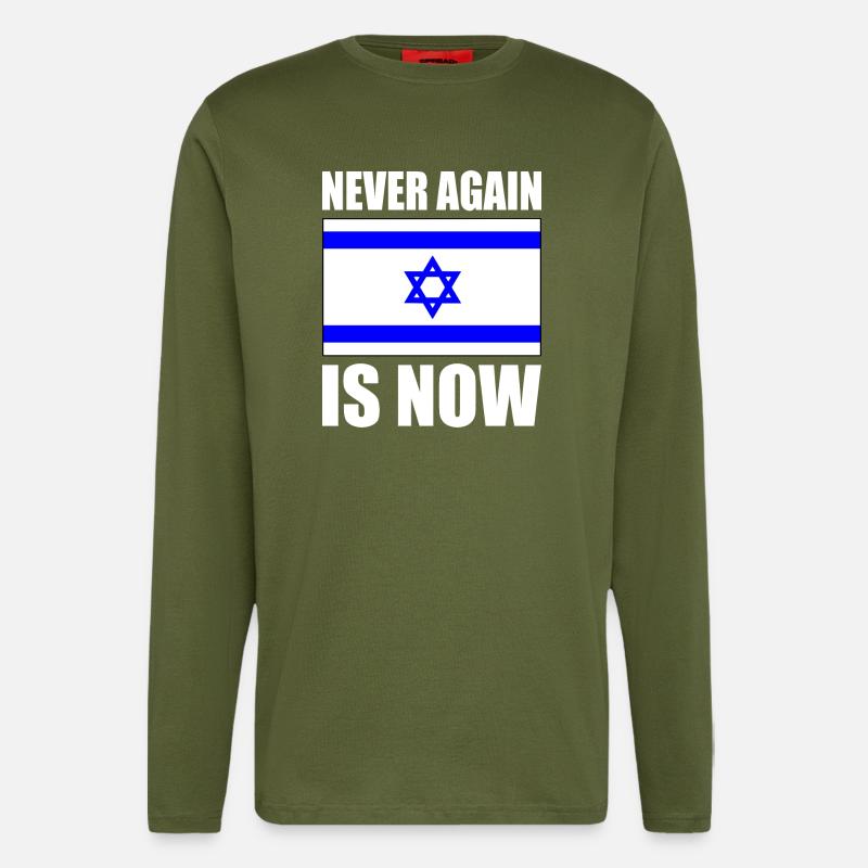 Never again is now - Langarmshirt - made by SPREAD  - MOSS GREEN
