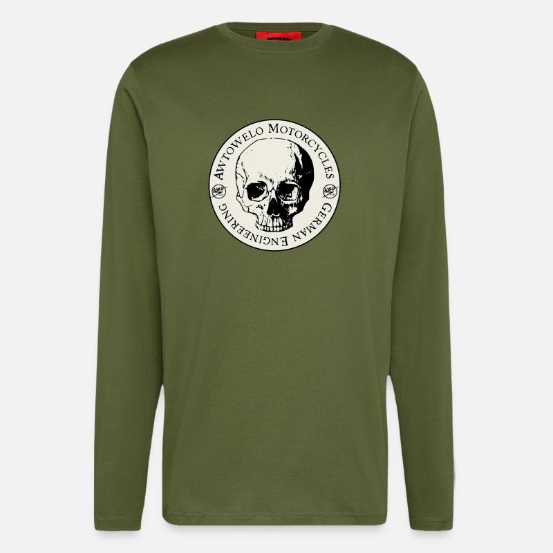 Awtowelo Motorcycles German Engineering - Langarmshirt - made by SPREAD  - MOSS GREEN