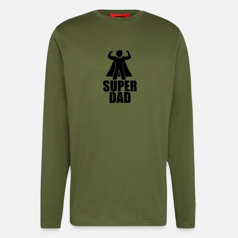 "SUPER DAD" Tshirt - gift idea - Longsleeve - made by SPREAD  - MOSS GREEN