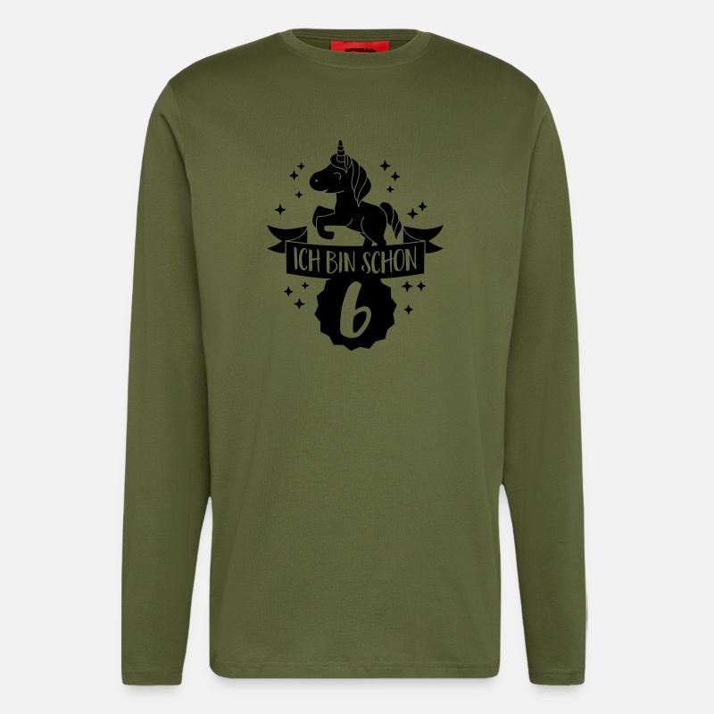 Je suis déjà 6 - Manches longues bio décontracté fabriqué en UE - MOSS GREEN