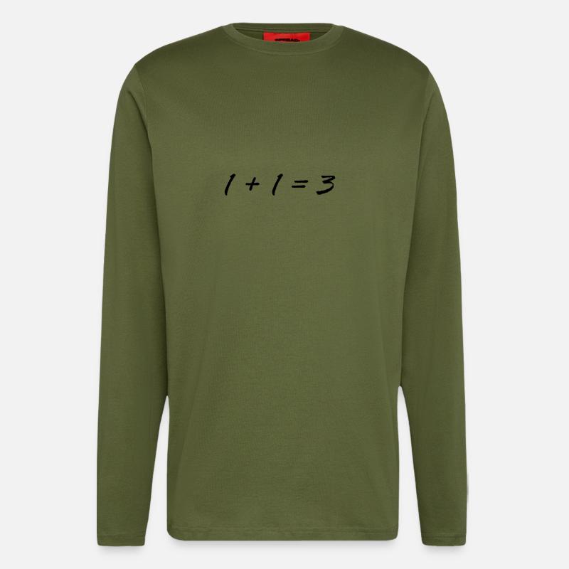 1 plus 1 equals 3 - Longsleeve - made by SPREAD  - MOSS GREEN