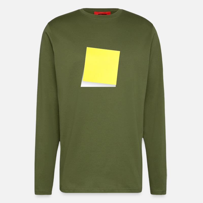 gelber Notizzettel , Klebezettel , sticky note - Langarmshirt - made by SPREAD  - MOSS GREEN