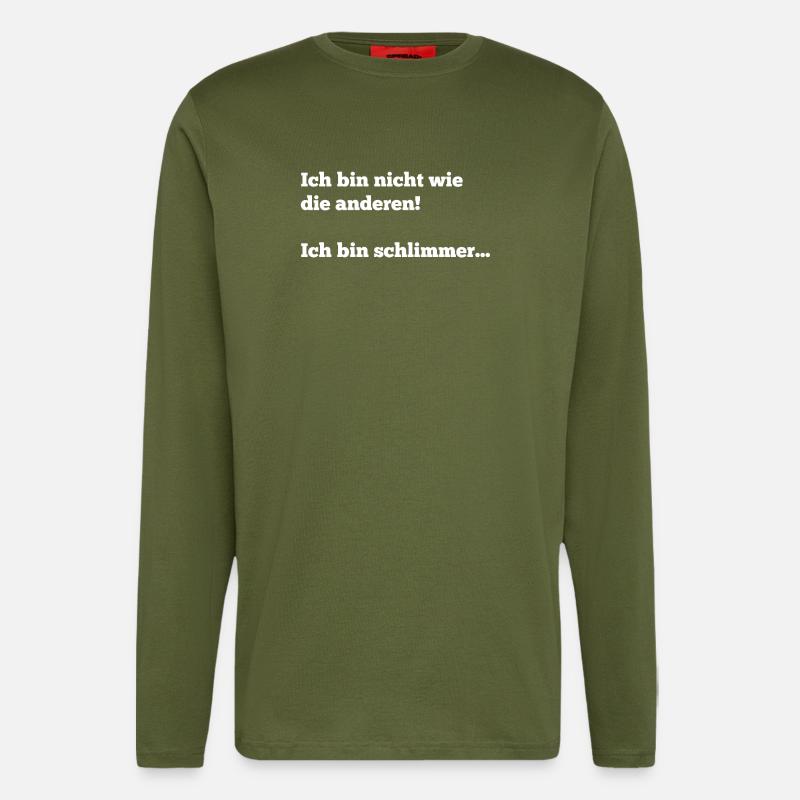 Lustige Spruch Speziell - Langarmshirt - made by SPREAD - MOSS GREEN