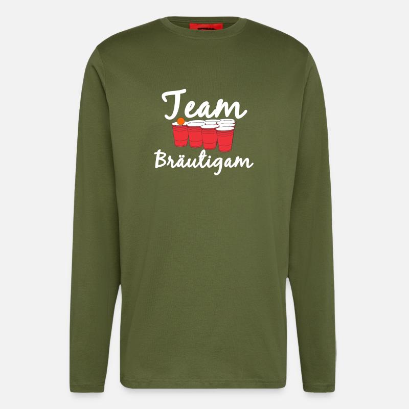 Junggesellenabschied Bräutigam - Langarmshirt - made by SPREAD  - MOSS GREEN