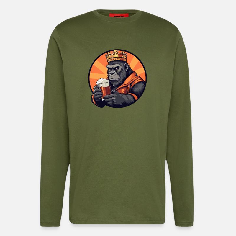 Gorilla Bier - Langarmshirt - made by SPREAD  - MOSS GREEN