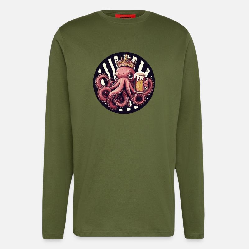 Octopus Beer - Longsleeve - made by SPREAD  - MOSS GREEN