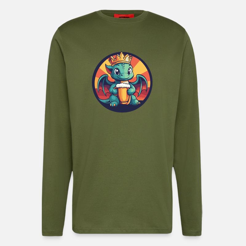 Drache Bier - Langarmshirt - made by SPREAD  - MOSS GREEN
