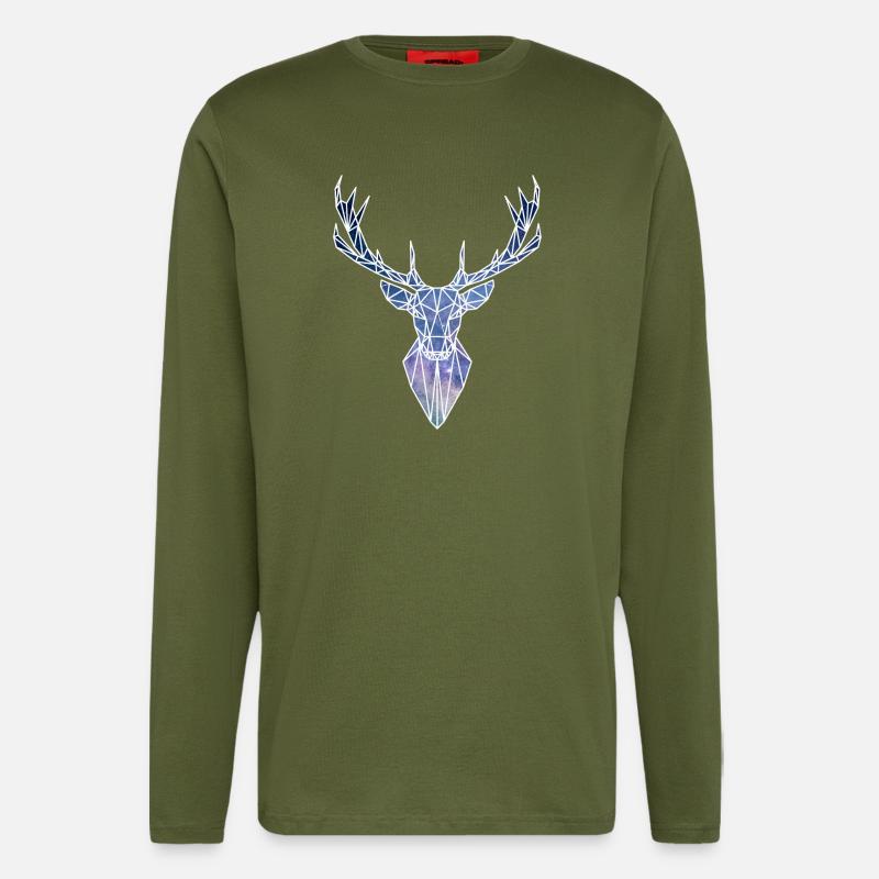 Hirsch Sterne - Langarmshirt - made by SPREAD  - MOSS GREEN